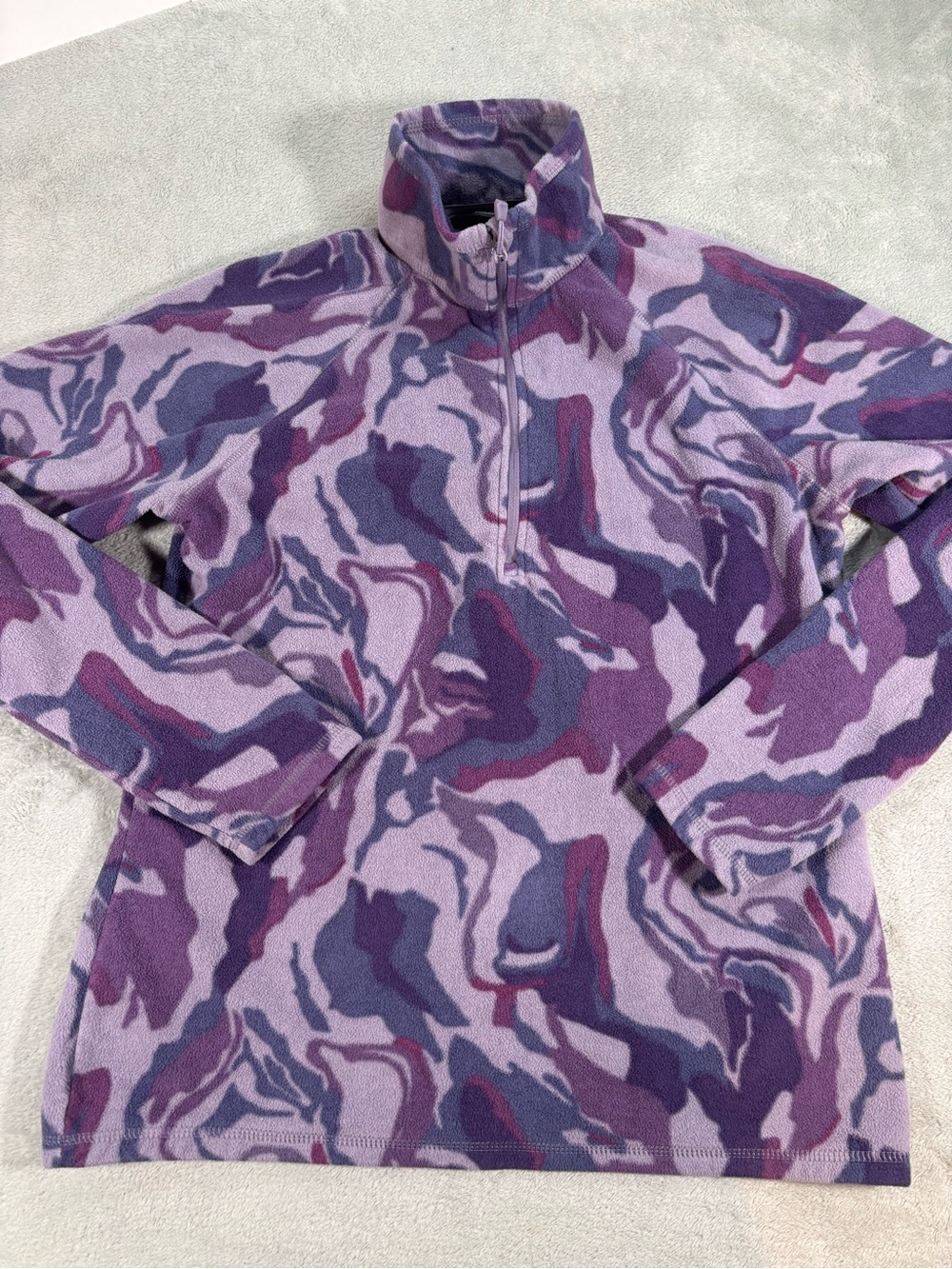 Eddie Bauer Purple Swirl Quest Fleece 1/4 Zip Pullover Jacket - Size Medium